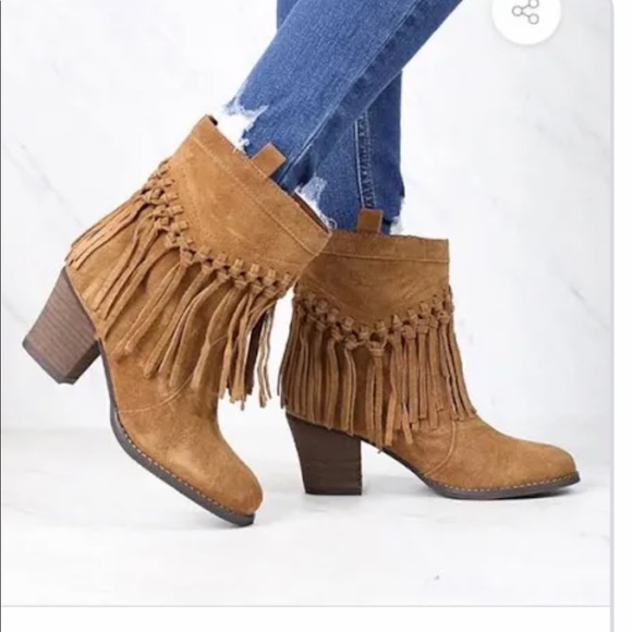 Sbicca Vintage Collection suede fringe boots size 8.5 - Picture 7 of 7